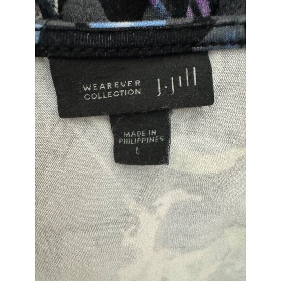 J. Jill Wearever Collection WE Floral Print Scoop Neck Dress Size L Half Sleeves - Picture 6 of 9